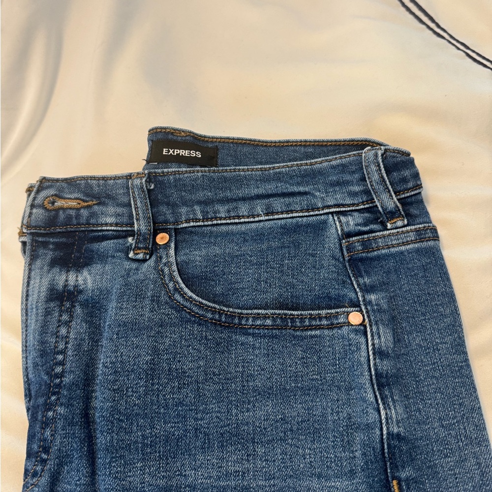 Express High Rise Blue Denim Jeans